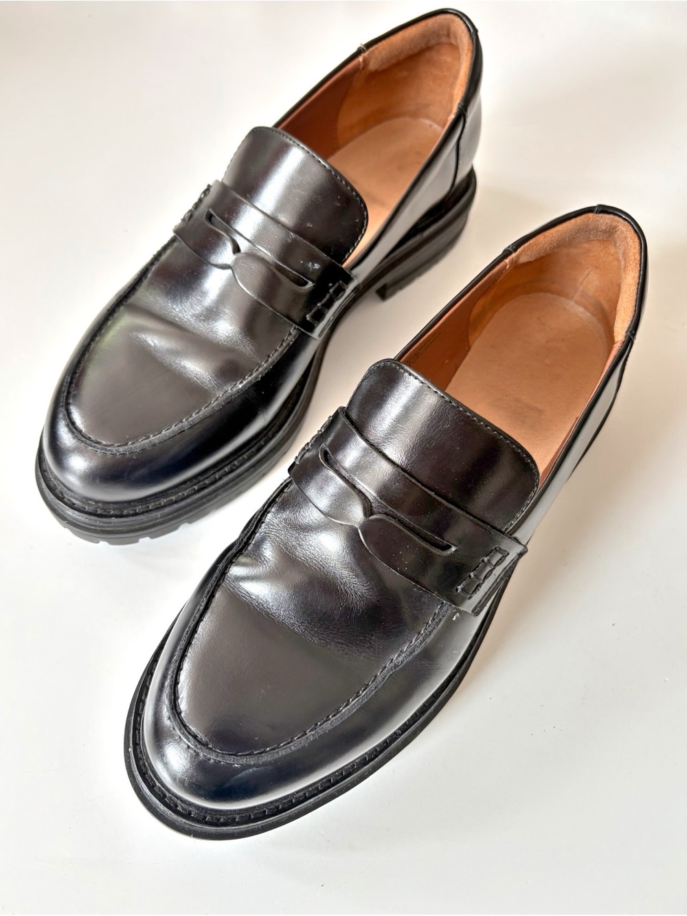 Bared Footwear || Wedgebill Chunky Loafers Black Boxed Leather 40
